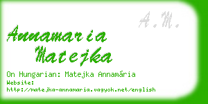 annamaria matejka business card